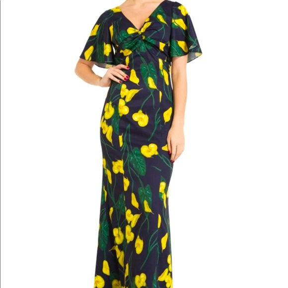 Voodoo Vixen 1940’s Calla Lily Maxi Dress UK XL/US L - Picture 2 of 7